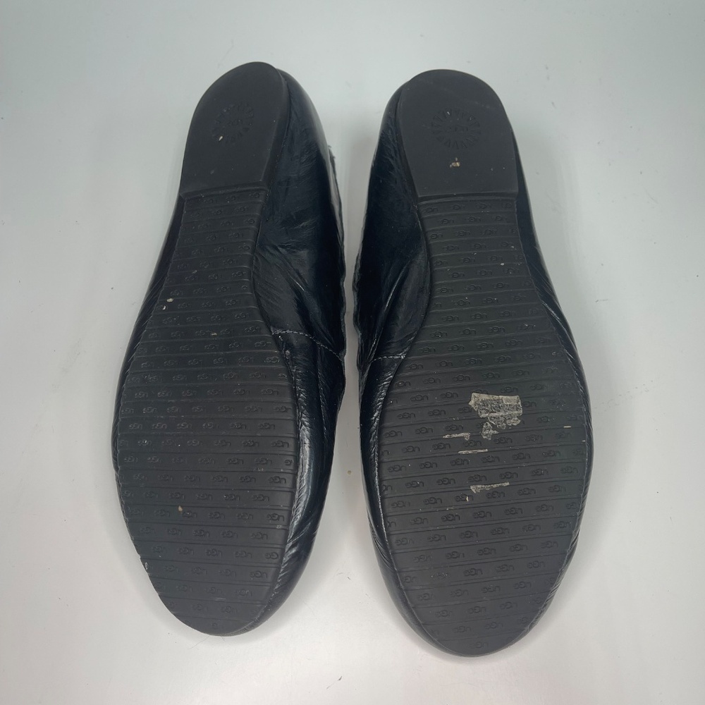 UGG Leather Ballet Flats Women’s Size 10 Black Comfort Shoes - Picture 8 of 8